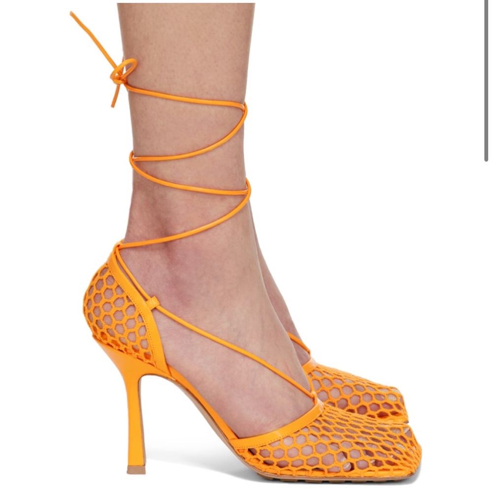 NWOT BOTTEGA VENETA Orange Stretch Heels size 36 US 6